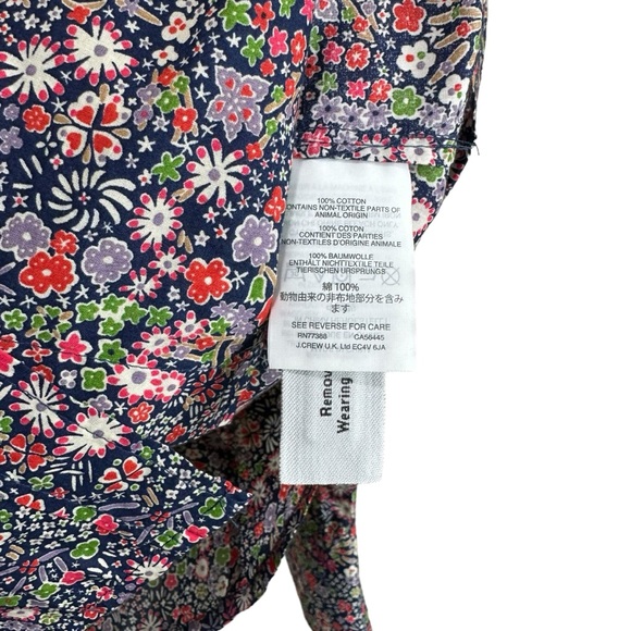 J Crew x Liberty Art Fabric Size 2 Shirt Kayoko Floral Perfect Shirt Button-up - Picture 4 of 5
